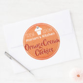 donkerbruine kraftpapier, koekjesbakkerijlabel ronde sticker (Envelop)