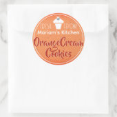 donkerbruine kraftpapier, koekjesbakkerijlabel ronde sticker (Tas)