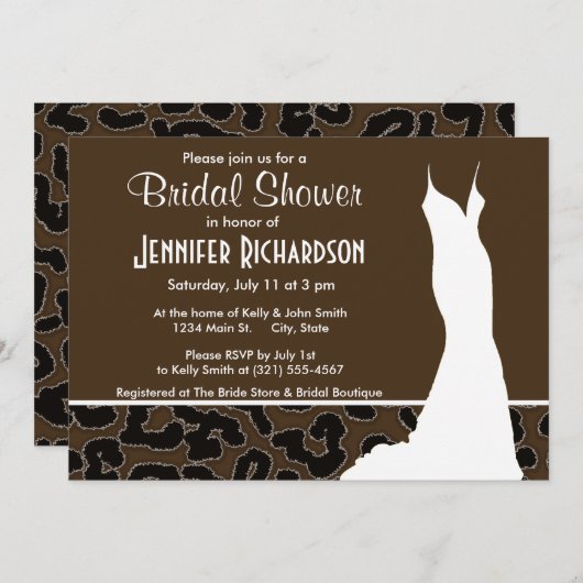 Donkerbruine luipaarddierenprint; gepersonaliseerd kaart (Voorkant / Achterkant)