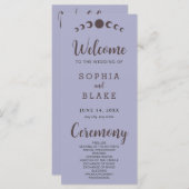 Donkerbruine Maan Fases Zilveren Huwelijksprogramm (Voorkant / Achterkant)