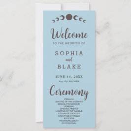 Donkerbruine Maan Phases Blauw Huwelijksprogramma