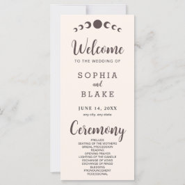 Donkerbruine Maan Phases Seashell bruiloft program