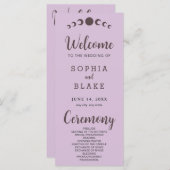 Donkerbruine maanfasen Paarse huwelijksprogramma (Voorkant / Achterkant)