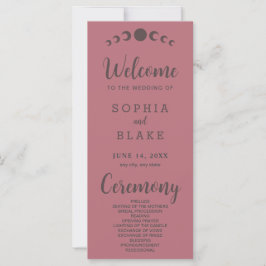 Donkerbruine maanfasen roze gouden huwelijksprogra