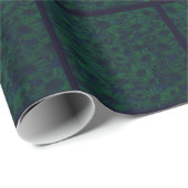 Donkerbruine marinesolf Blauwe Groene Floral Wrapp Cadeaupapier (Rol Hoek)