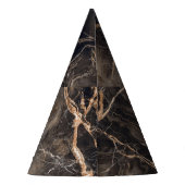 Donkerbruine marmeren gouden aderen feesthoedjes (Achterkant)