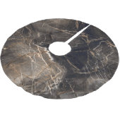 Donkerbruine marmeren gouden aderen kerstboom rok (Gekanteld)