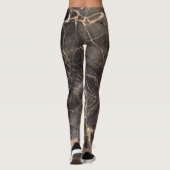 Donkerbruine marmeren gouden aderen leggings (Achterkant)