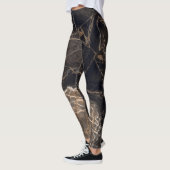 Donkerbruine marmeren gouden aderen leggings (Links)