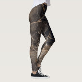 Donkerbruine marmeren gouden aderen leggings (Rechts)