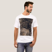 Donkerbruine marmeren gouden aderen t-shirt (Voorkant volledig)