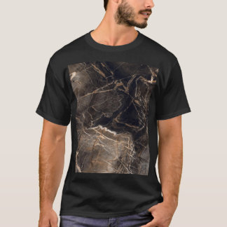 Donkerbruine marmeren gouden aderen t-shirt