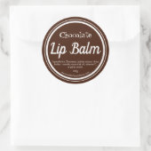 Donkerbruine met chocolade gearomatiseerde lippenb ronde sticker (Tas)