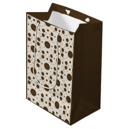 Donkerbruine micro bloem beige medium cadeauzakje