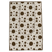 Donkerbruine micro bloem beige medium cadeauzakje (Achterkant)