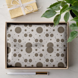Donkerbruine micro bloem beige tissuepapier