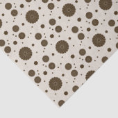 Donkerbruine micro bloem beige tissuepapier (Detail)