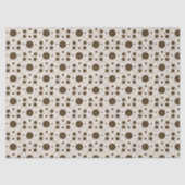 Donkerbruine micro bloem beige tissuepapier (Voorkant)