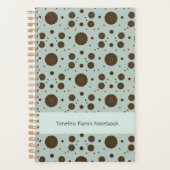 Donkerbruine micro bloem sage groen planner (Voorkant)