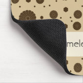 Donkerbruine micro bloemenzand muismat (Hoek)