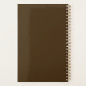 Donkerbruine micro bloemenzand planner (Achterkant)