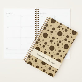 Donkerbruine micro bloemenzand planner