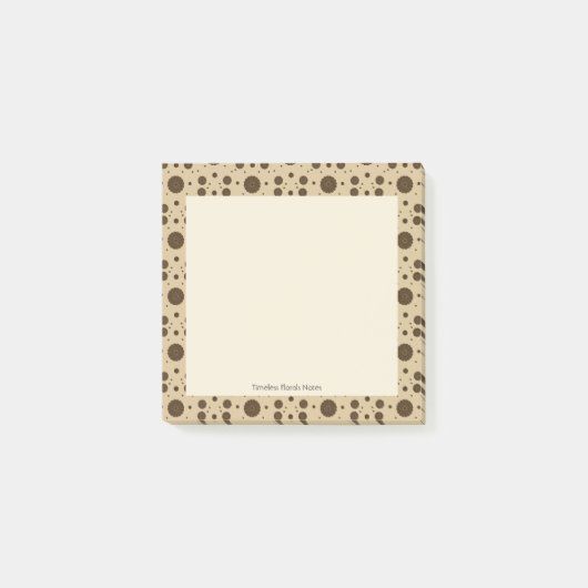 Donkerbruine micro bloemenzand post-it® notes (Voorkant)