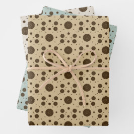 Donkerbruine micro bloemenzand, saliegroen, beige inpakpapier vel