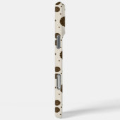 Donkerbruine Micro Bloemige Beige Case-Mate iPhone Case (Achterkant / Rechts)