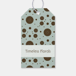 Donkerbruine Micro Bloemige Salie groen Cadeaulabel