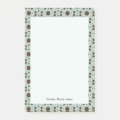 Donkerbruine Micro Bloemige Salie Groen Post-it® Notes (Voorkant)