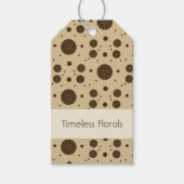 Donkerbruine micro bloemige zand cadeaulabel (Voorkant)