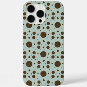 Donkerbruine Micro Floral Sage groen iPhone 16 Pro Max Hoesje