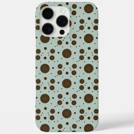 Donkerbruine Micro Floral Sage groen Case-Mate iPhone Case (Achterkant)