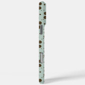 Donkerbruine Micro Floral Sage groen Case-Mate iPhone Case (Achterkant / Rechts)