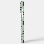 Donkerbruine Micro Floral Sage groen Case-Mate iPhone Case (Achterkant / Links)