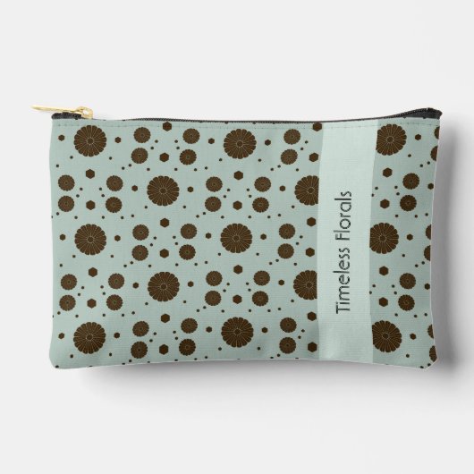 Donkerbruine Micro Floral Sage Groen Etui (Voorkant)