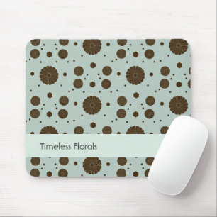 Donkerbruine Micro Floral Sage Groen Muismat