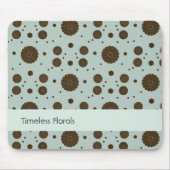 Donkerbruine Micro Floral Sage Groen Muismat (Voorkant)