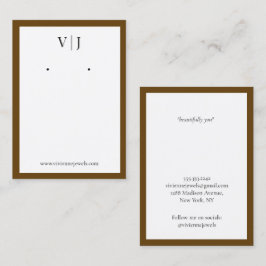 Donkerbruine Monogram Sieraden Oorbellen Displayka Visitekaartje