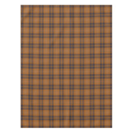 Donkerbruine oranje tartan plaid tafelkleed