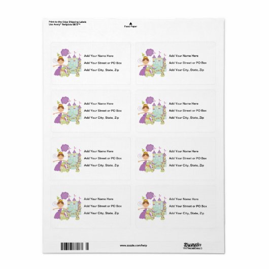 Donkerbruine Prinses Etiket (Full Sheet)