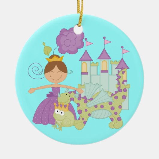 Donkerbruine Prinses Keramisch Ornament (Voorkant)