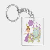 Donkerbruine Prinses Sleutelhanger (Voorkant Links)