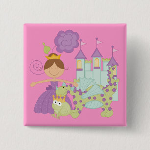 Donkerbruine Prinses Vierkante Button 5,1 Cm