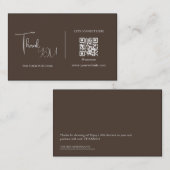 Donkerbruine QR-code Dank u Kaartkortingscode Visitekaartje (Voorkant / Achterkant)