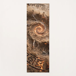 Donkerbruine runen wervelden en verstrengeld yogamat