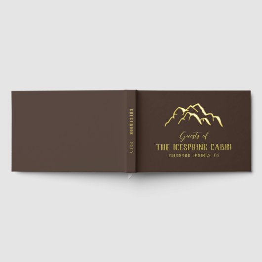 Donkerbruine Rustic Mountain Topjes Cabin Gastenboek (Volledig)