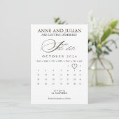 Donkerbruine Save the date kaart kalender & foto (Staand voorkant)