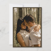 Donkerbruine Save the date kaart kalender & foto (Achterkant)